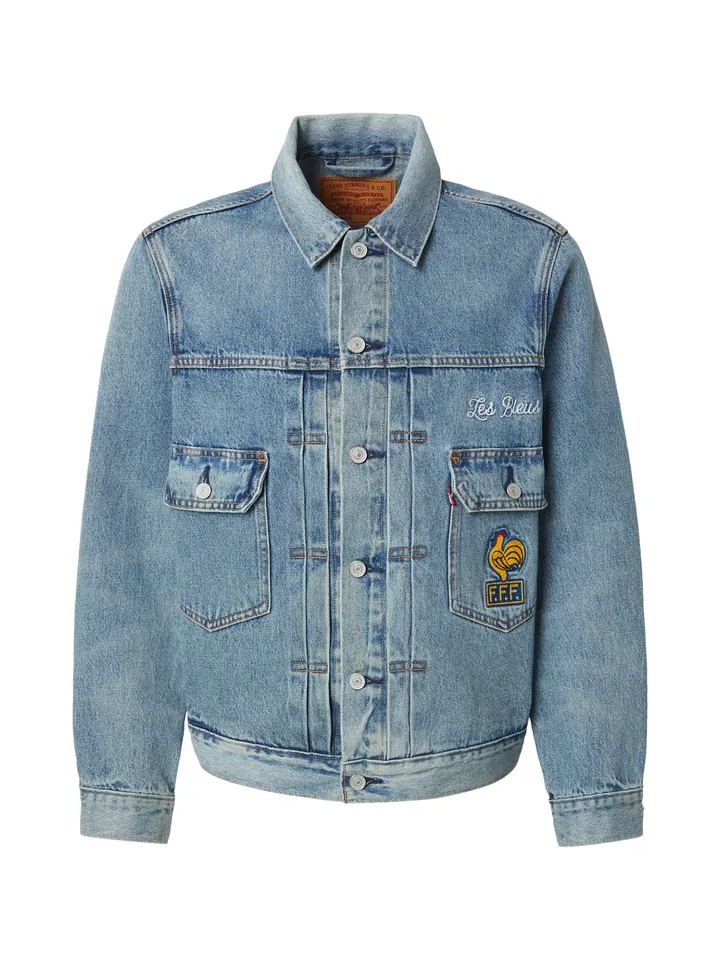 LEVI'S ® Chaqueta de entretiempo 'France Football Type II' azul real / azul denim / dorado / rojo