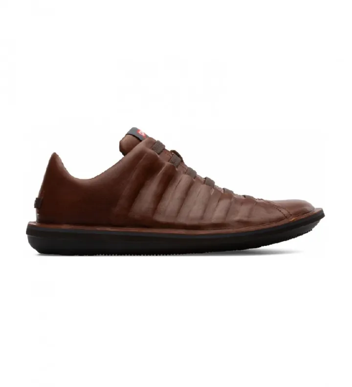 Camper para hombre. 18751-049 Zapatillas de piel Beetle marrón (39), Plano, Ninguno, Casual