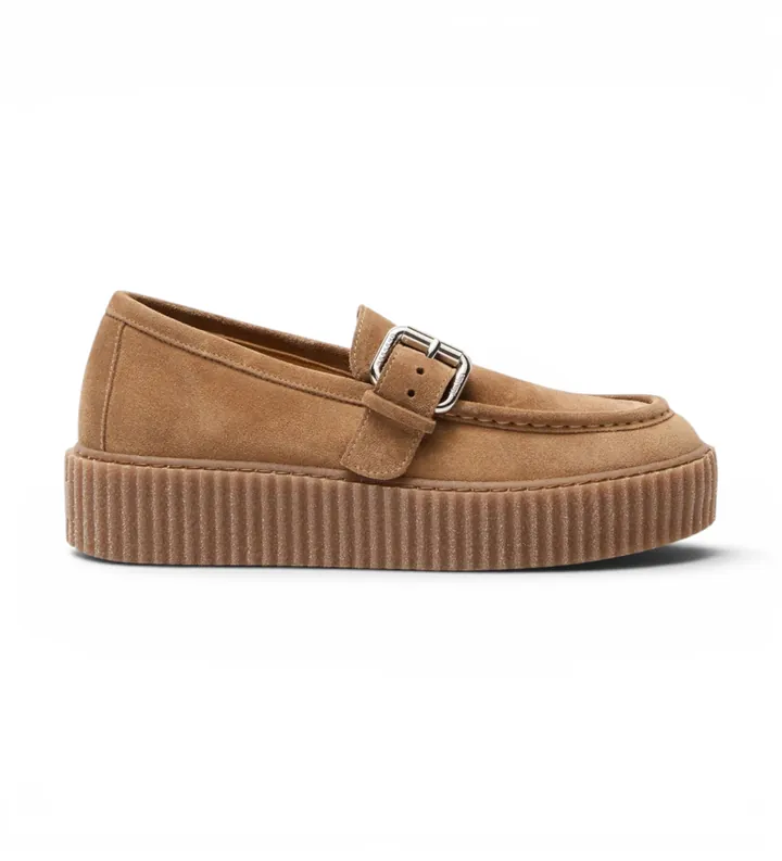 Weekend Max Mara para mujer. 2625526114600 Mocasines de Piel Wkanavetta marrón (36), Plano, 1 a 3cm, Ninguno, Casual