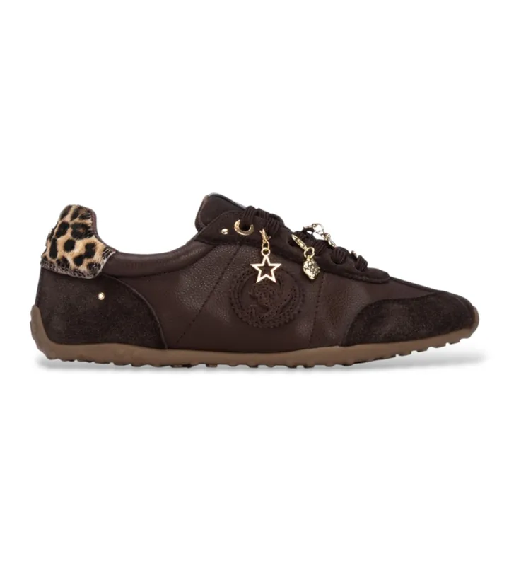 Carmela para mujer. 16438401-MARRON Zapatillas de Piel 164384 marrón (36), Plano, Cordones, Casual