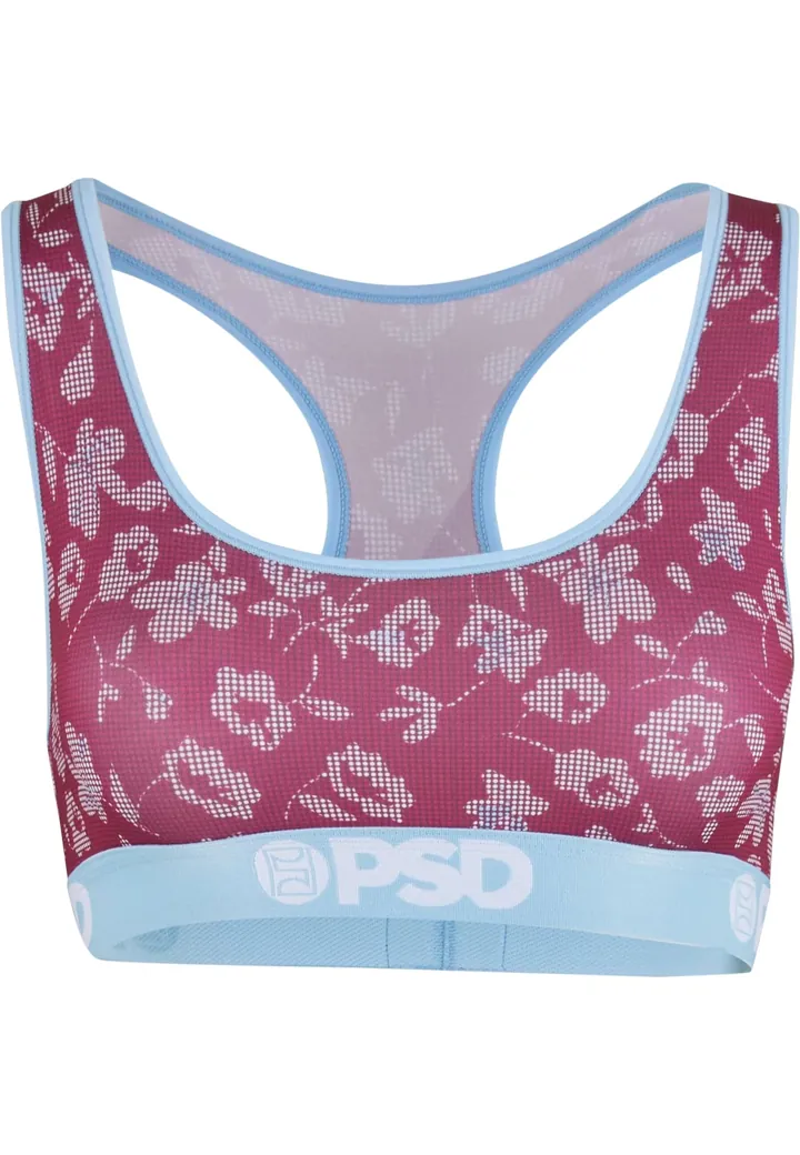 PSD Sujetador azul claro / rojo vino / blanco