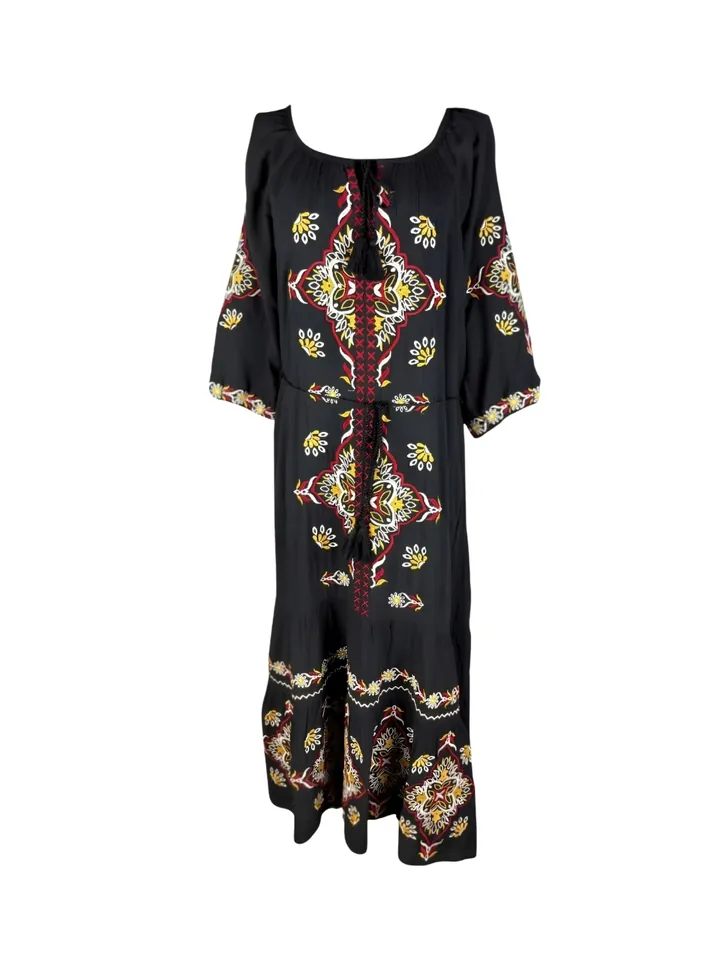 Rody’s forever Vestido 'Lässiges Damenkleid RL25 schwarz/gelb , marimea L' negro