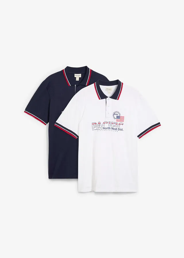 Polo de manga corta de algodón orgánico puro (2 unidades)