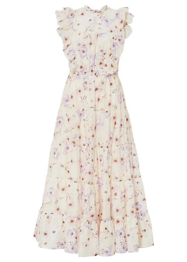 Vestido largo de algodón puro