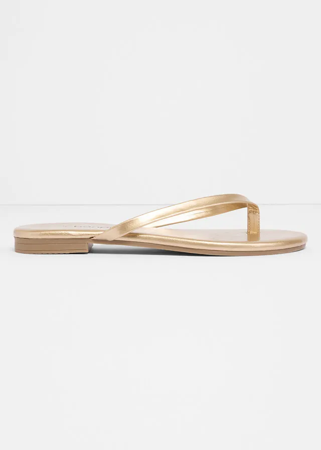 Sandalias de dedo con aspecto metalizado