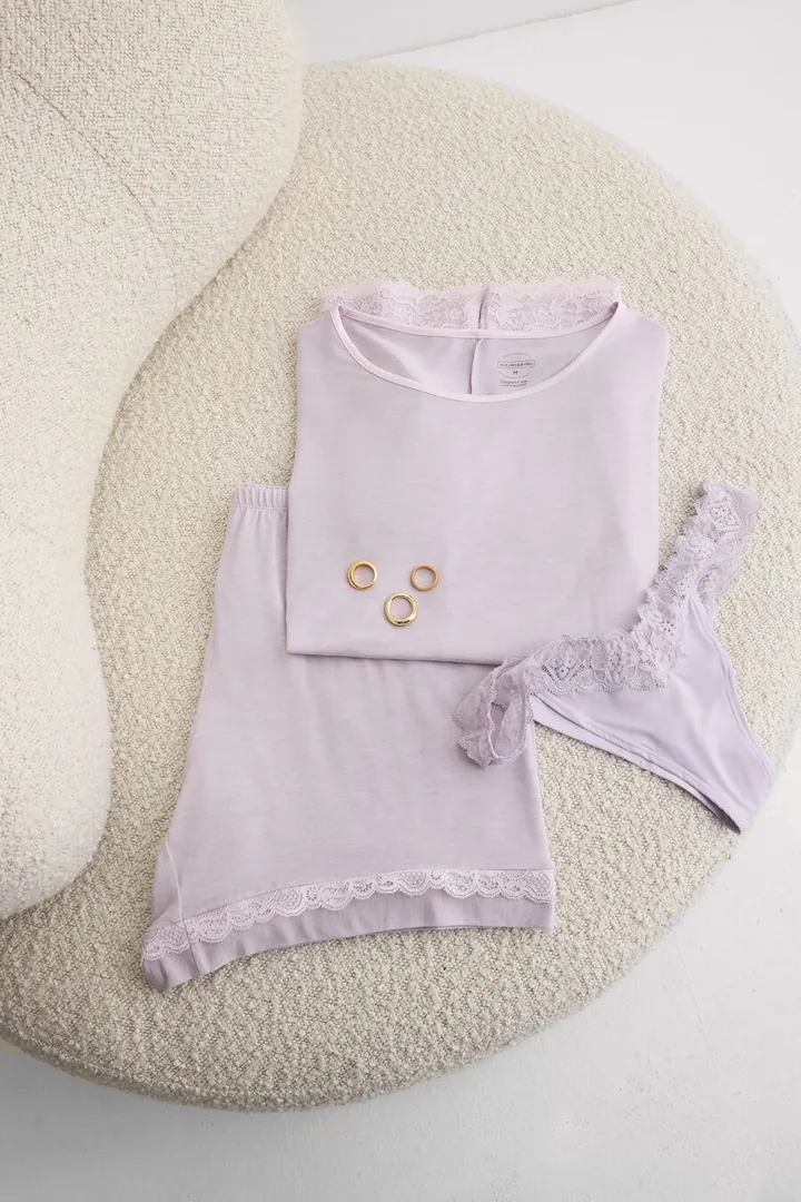 Intimissimi Pijama Corto en Modal con Encaje Mujer Azul Tamaño L