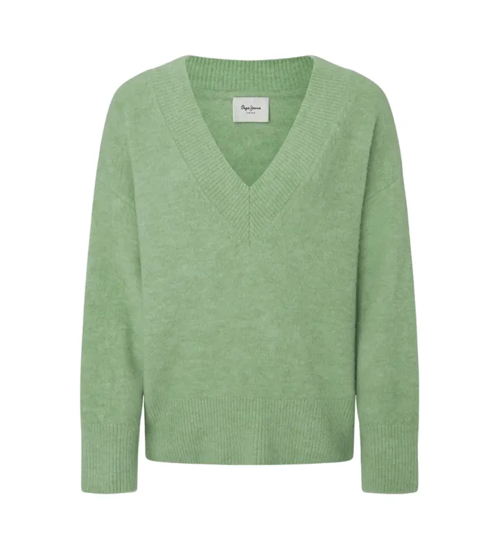 Pepe Jeans para mujer. PL702190 Jersey Irma verde (M), Casual, Acrílico