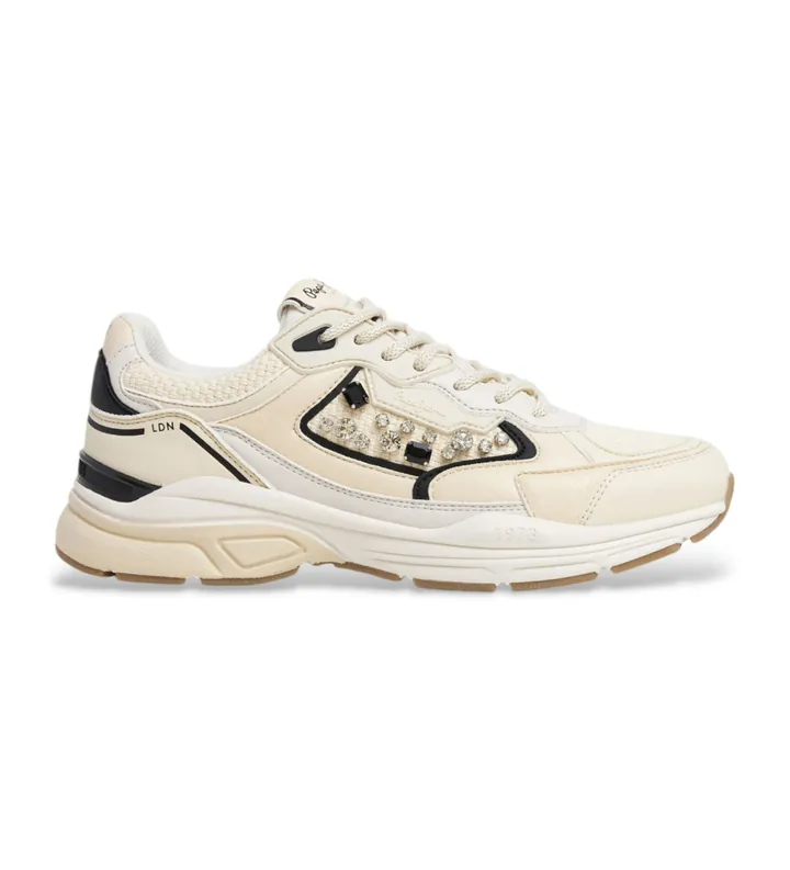 Pepe Jeans para mujer. PLS60029 Zapatillas Dave Knit beige (40), Plano, Cordones, Casual