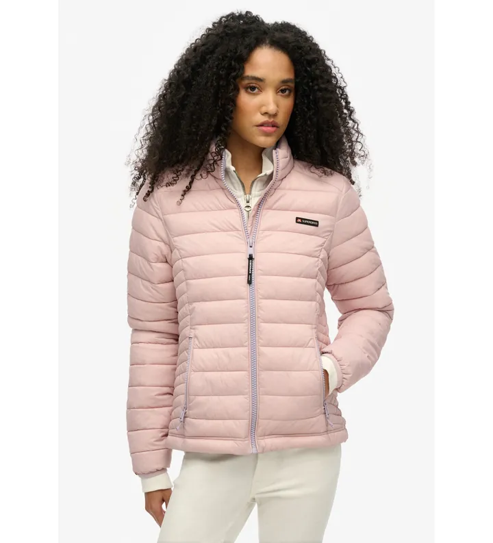 Superdry para mujer. W5011835A Chaqueta acolchada Fuji Lite rosa (L), Casual, Nylon