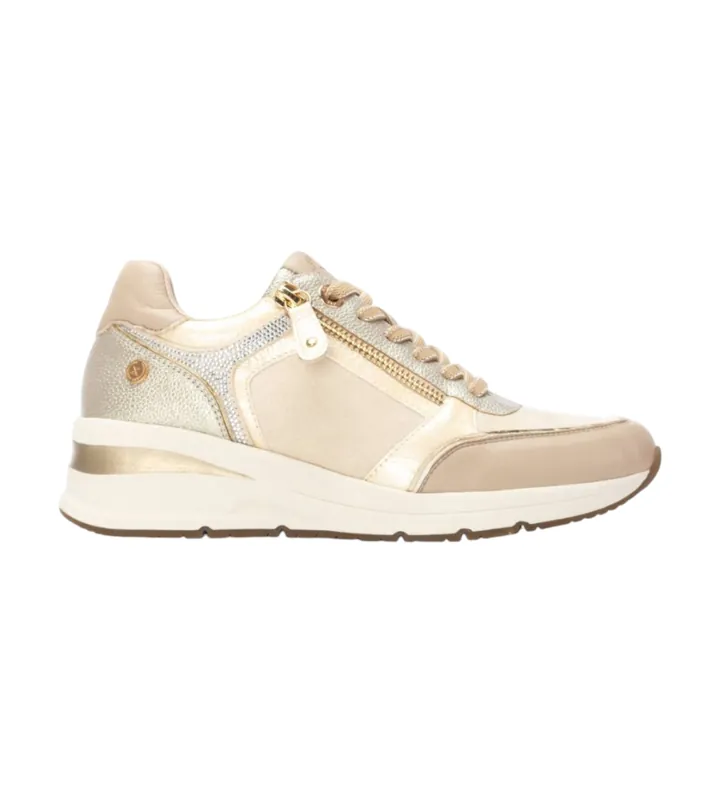 Xti para mujer. 14422302-BEIGE Zapatillas 144223 beige (36), 1 a 3cm, Cremallera, Casual