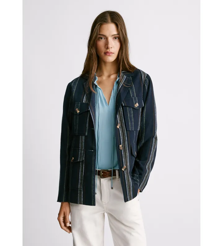 Pepe Jeans para mujer. PL4024346 Chaqueta Tory marino (L), Casual, Poliéster