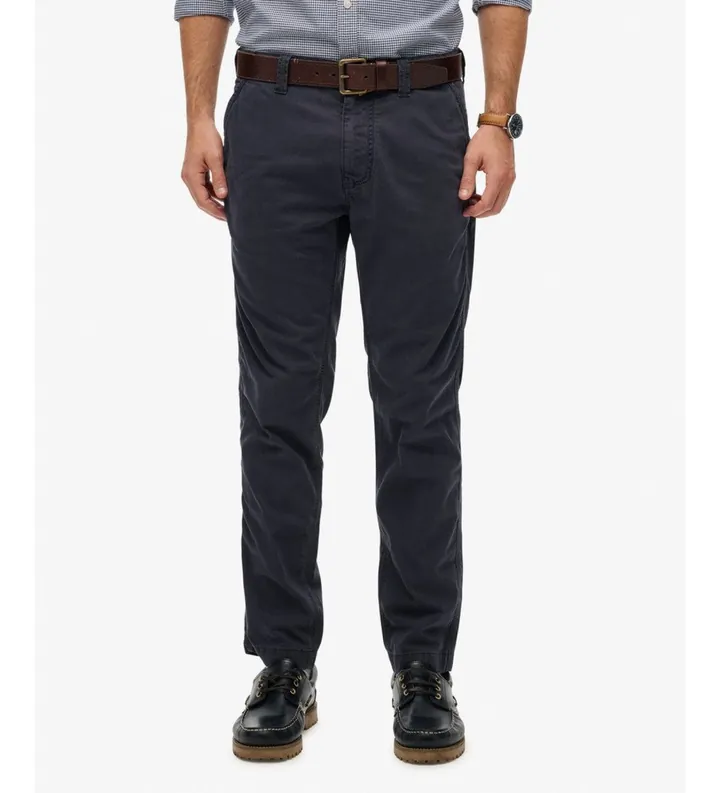 Superdry para hombre. M7011414A Pantalón Chino Utility marino (28/32), Casual, Algodón
