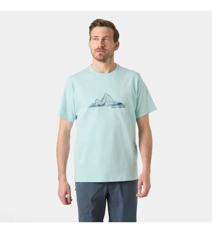 Helly Hansen para hombre. 54600 Camiseta Massif azul (L), Casual, Algodón, Manga corta