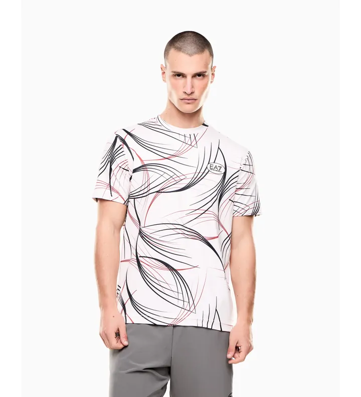 EA7 para hombre. 7M001531_AF22175 Camiseta Tennis Pro blanco (L), Casual, Deportivo, Poliéster, Manga corta