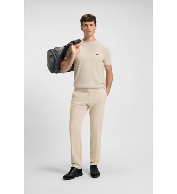 BOSS para hombre. 50534303 Pantalón Commuter Slim beige (46), Casual, Poliéster