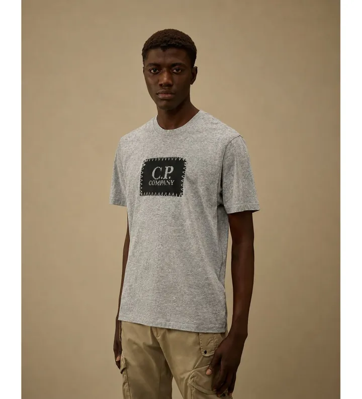 C.P. Company para hombre. RCCMTS723A005100W Camiseta 30/1 Logo gris (L), Casual, Algodón, Manga corta