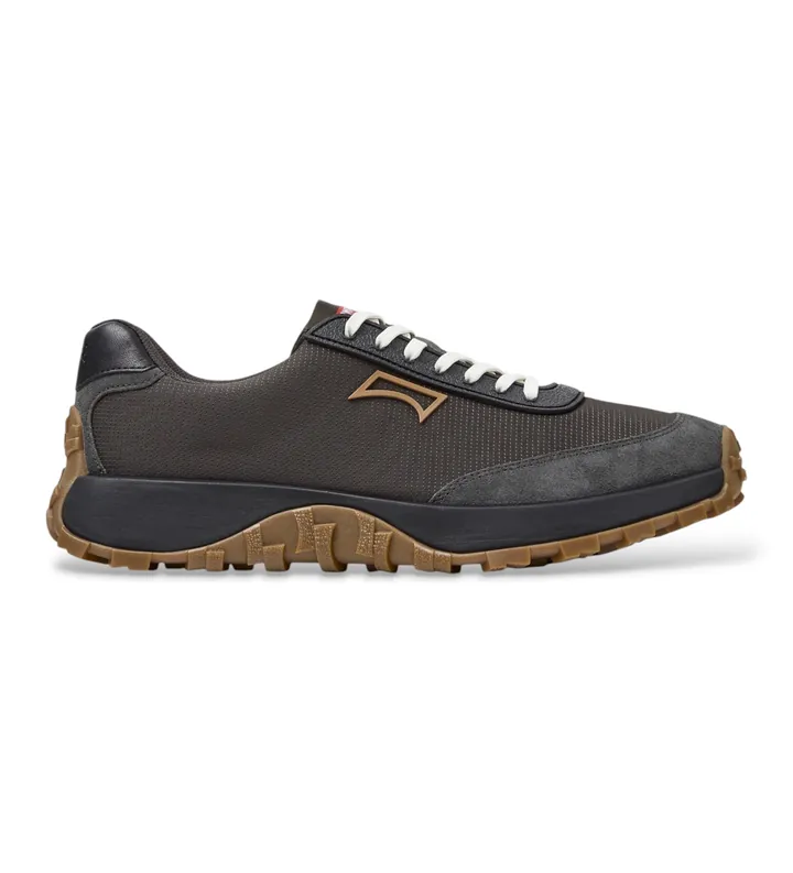 Camper para hombre. K100864-060 Zapatillas Drift Trail gris y negro (39), Plano, Cordones, Casual, Poliéster reciclado