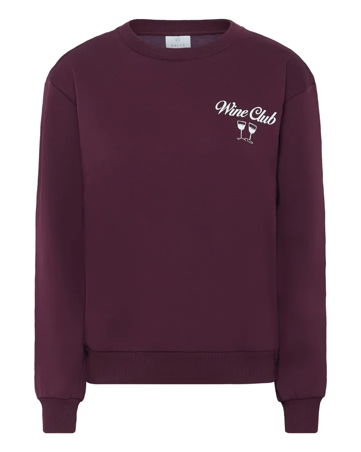 Kaffe Sudadera 'Chateau'  mora / blanco
