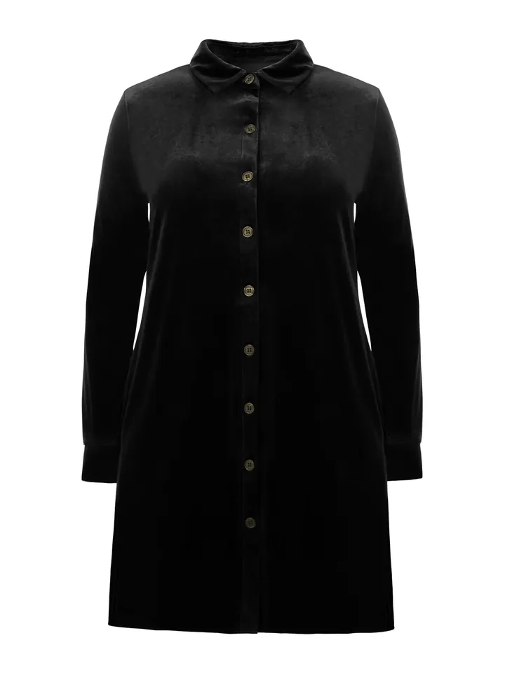Imily Bela Vestido camisero negro