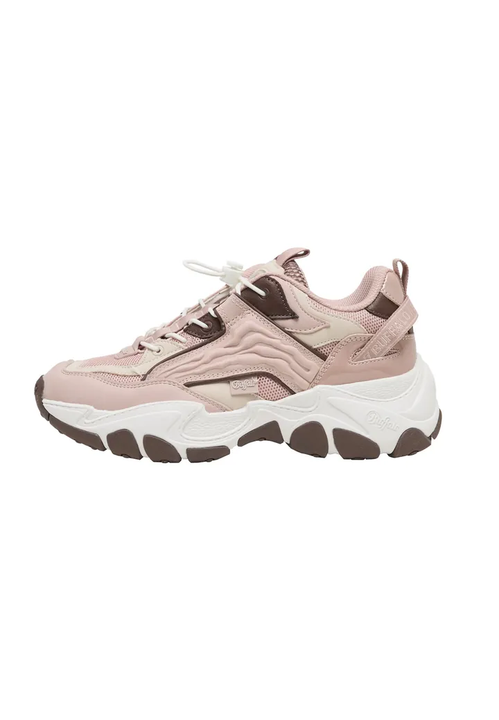 BUFFALO Zapatillas deportivas bajas chocolate / rosa