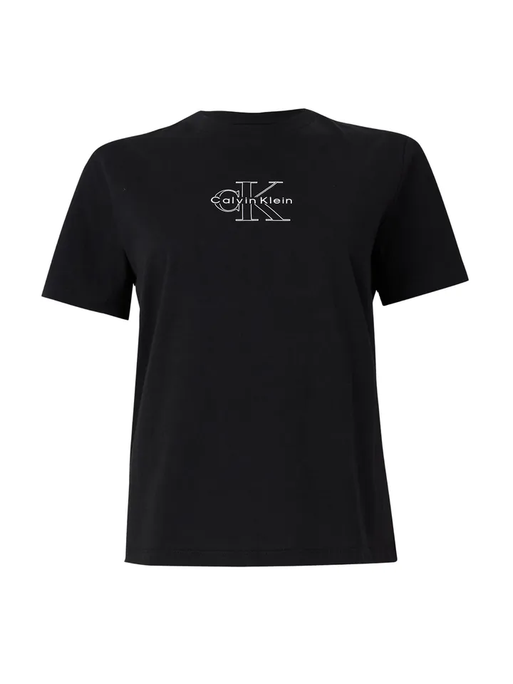 Calvin Klein Jeans Camiseta 'Monologo' negro / blanco