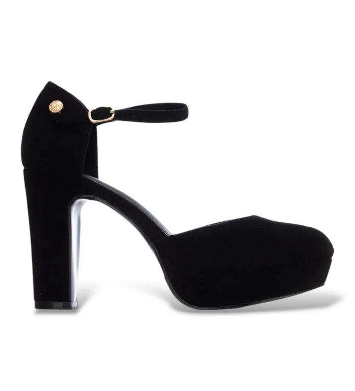 Xti para mujer. 14643801-NEGRO Zapatos 146438 negro (36), 8 a 10cm, Hebilla, Casual, Fiesta