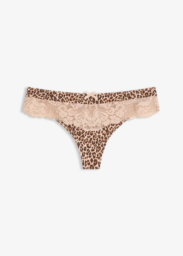 Tanga con estampado de leopardo