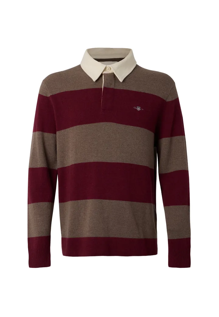 GANT Jersey  marrón moteado / burdeos / blanco lana