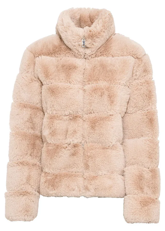 Chaqueta de pelo sintético con cremallera