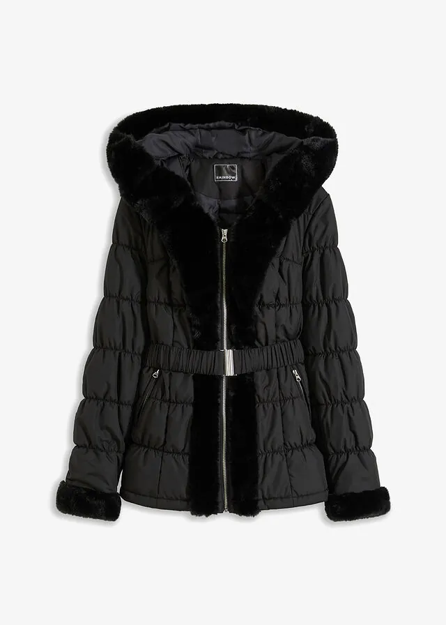 Chaqueta guateada con pelo sintético