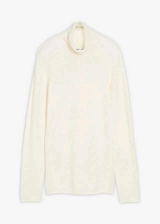 Jersey de mezcla de cachemir suave con cuello vuelto
