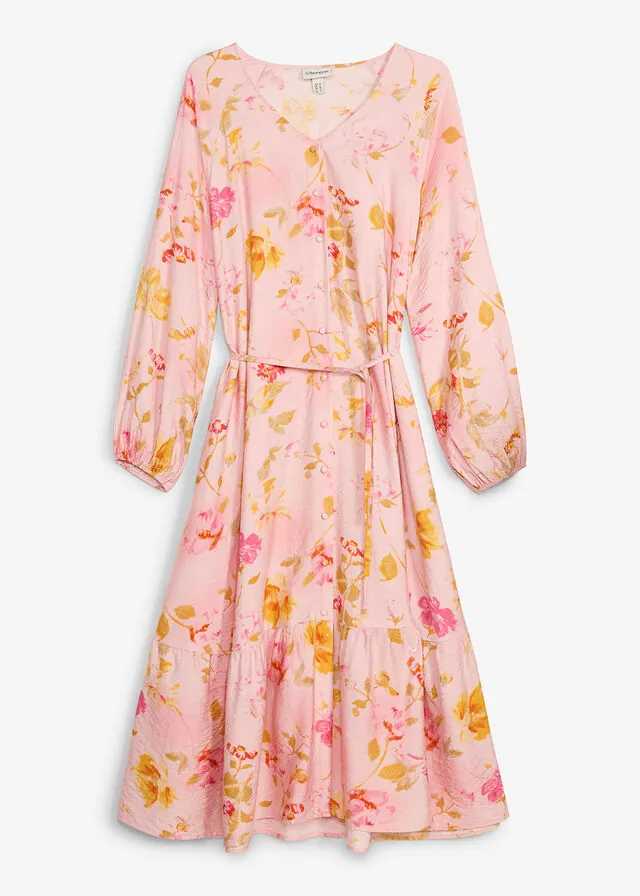 Vestido midi de mezcla de viscosa suave