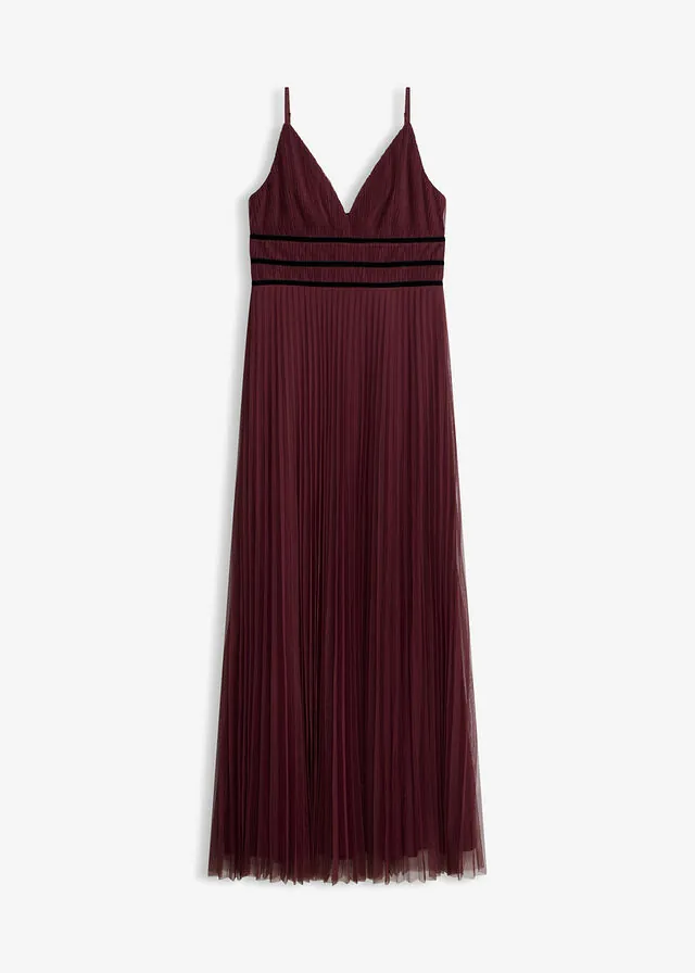 Vestido de noche de tul delicado con plisado