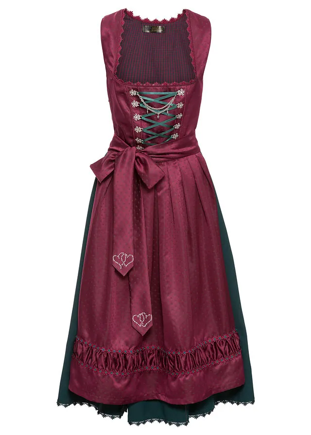 Traje tirolés y delantal (2 piezas)