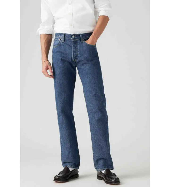 Levi's para hombre. 00501-0114 Jeans 501 Original stonewash azul (29/32), Casual, Algodón, Denim, Sostenible