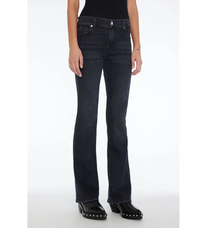 7 For All Mankind para mujer. JSWBC340SP Jeans Bootcut de talle medio negro (24), Casual
