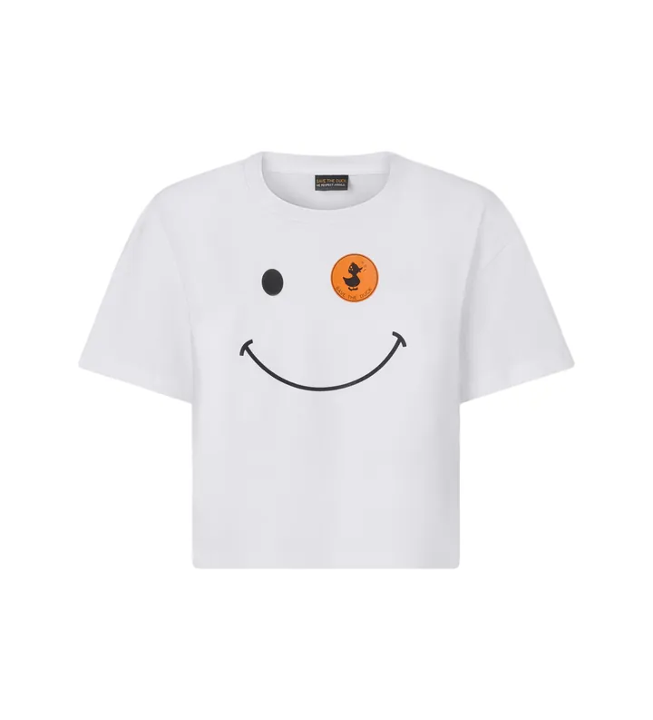 Save The Duck para mujer. DT1206W-BESY20 Camiseta Gilma blanco (L), Casual, Algodón, Manga corta
