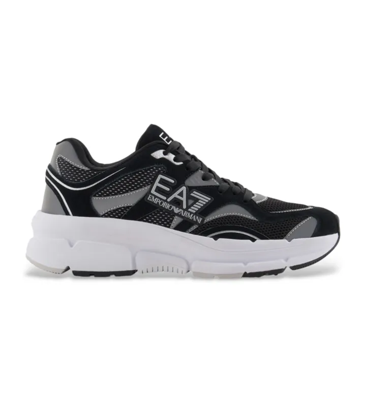EA7 unisex. X8X237_XK425 Zapatillas Crave negro (35 1/3), Plano, Cordones, Casual, Deportivo