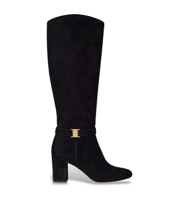 Lauren Ralph Lauren para mujer. 802967843001 Botas de piel Mate Poly negro (35), 5 a 8cm, Cremallera, Casual