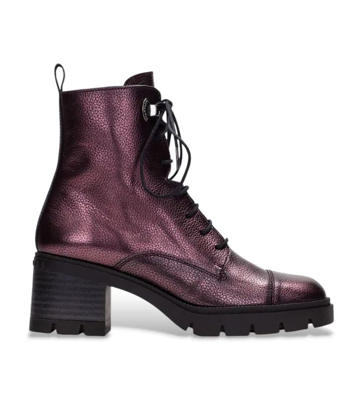 Hispanitas para mujer. HI243605 Botines de Piel Mid lila (35), 3 a 5cm, Cordones, Casual