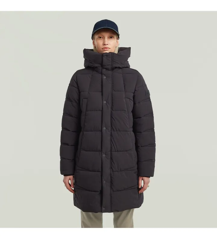 G-Star para mujer. D26961-D518-6484 Chaqueta Whistler mid puffer negro (L), Casual, Poliéster, Manga larga