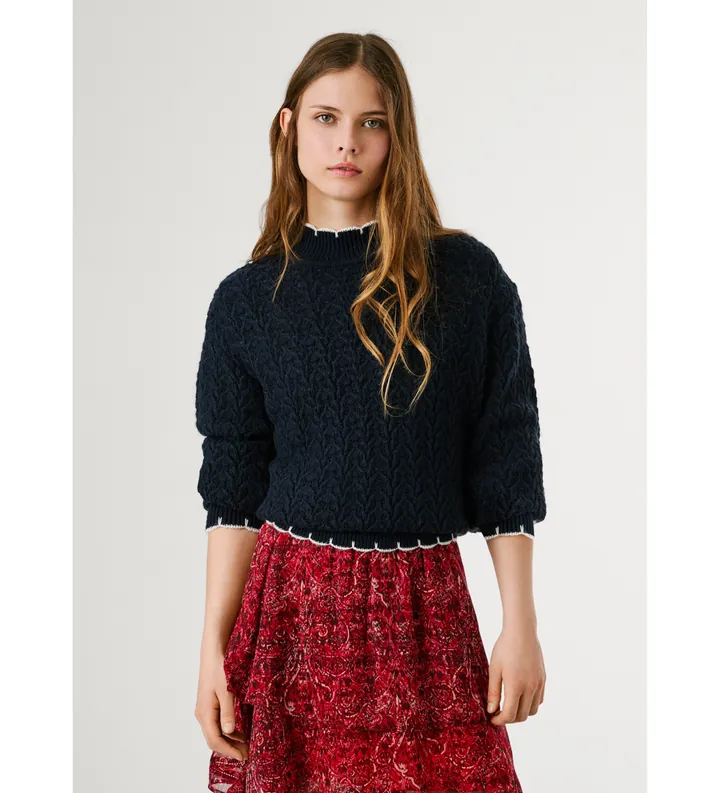 Pepe Jeans para mujer. PL7000016 Jersey Charil marino (L), Casual, Acrílico