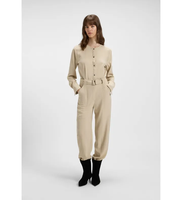 BOSS para mujer. 50536843 Mono Daiyla beige (L), Casual, Viscosa, Manga larga