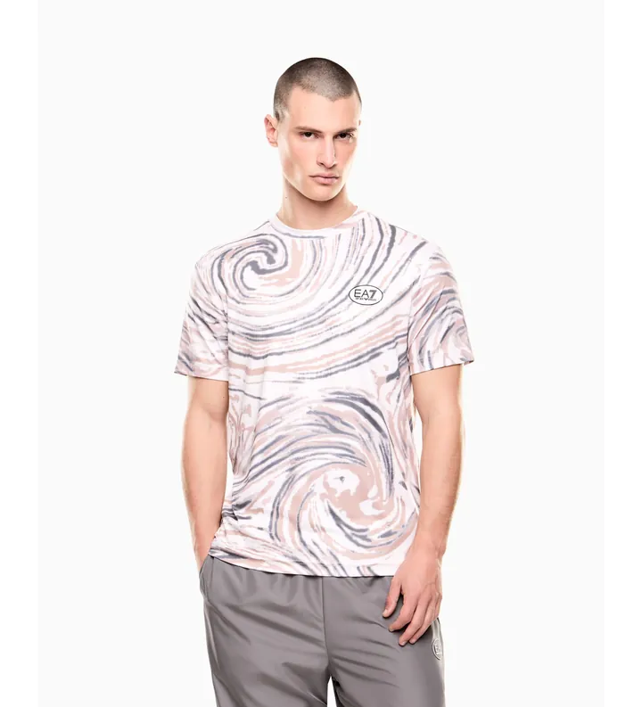EA7 para hombre. 7M001531_AF22175 Camiseta Tennis Pro beige (3XL), Casual, Deportivo, Poliéster, Manga corta