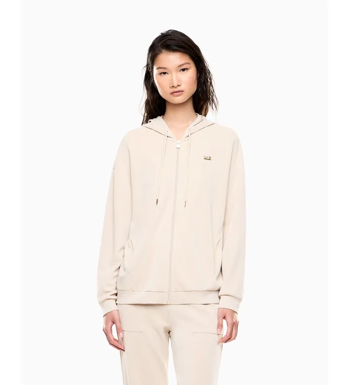 EA7 para mujer. 7W000192_AF12643 Sudadera Core Lady Relax beige (L), Casual, Lyocell