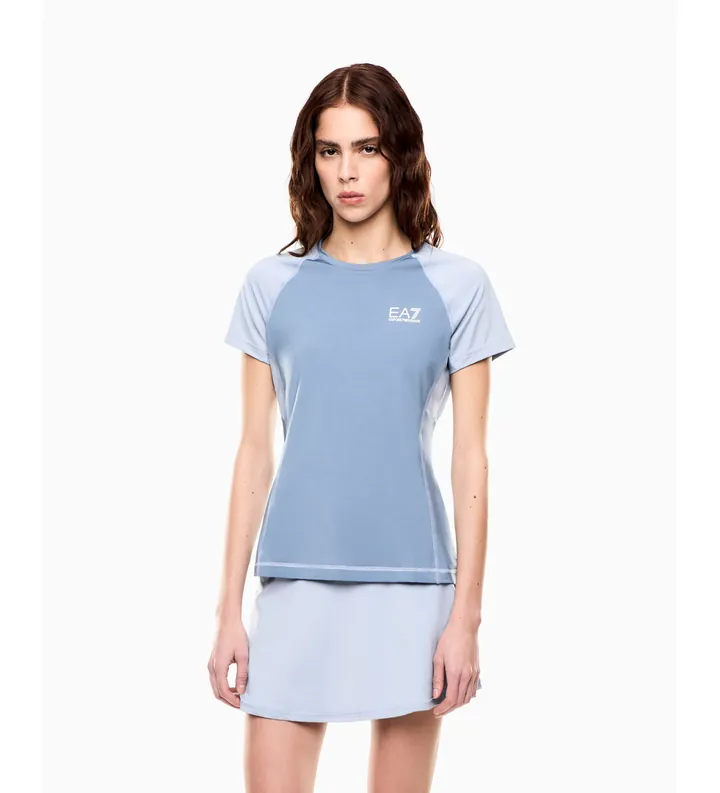 EA7 para mujer. 7W000890_AF14524 Camiseta Tennis azul (3XL), Deportivo, Multideporte, Poliamida, Manga corta