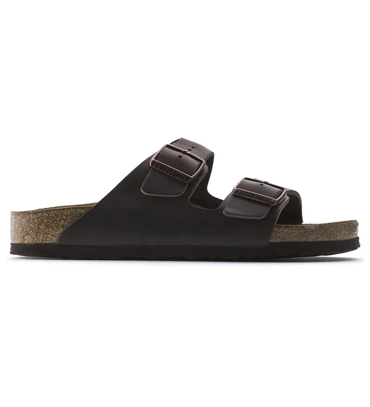 Birkenstock para mujer. 452763 Sandalias de piel Arizona Soft Footbed Oiled (Ajuste Estrecho) marrón (36), Plano, Ninguno, Casual