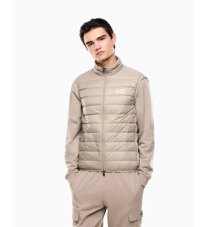 EA7 para hombre. 8NPQ06_PNGPZ Chaleco Core Identity Beige (XXL), Casual, Poliéster, Sin mangas / Tirantes