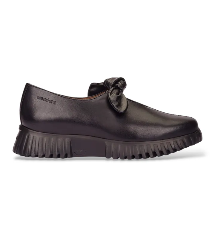 Wonders para mujer. A-4421 Mocasines de Piel Velv negro (36), Plano, Ninguno, Casual