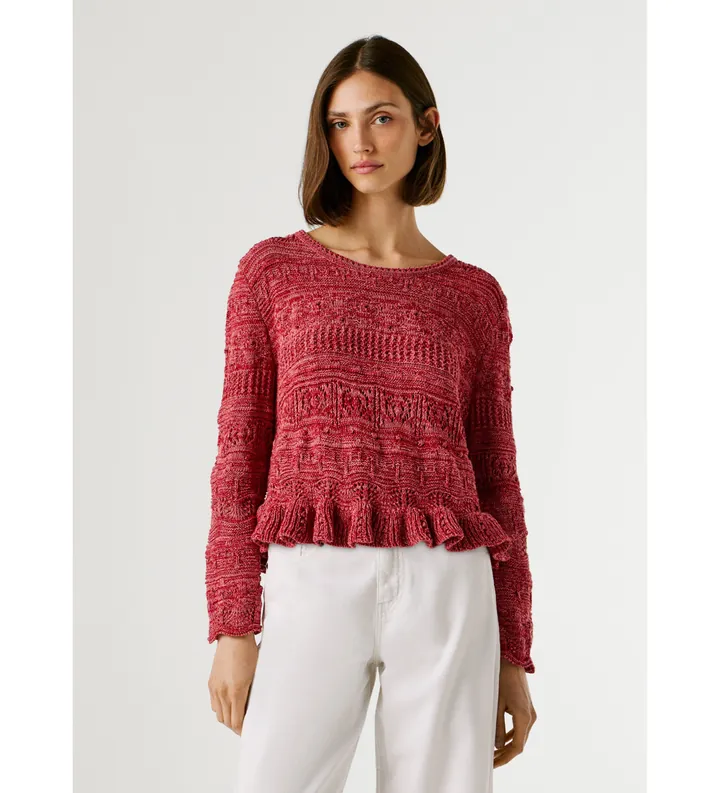 Pepe Jeans para mujer. PL7000148 Jersey Kasni rojo (M), Casual, Algodón